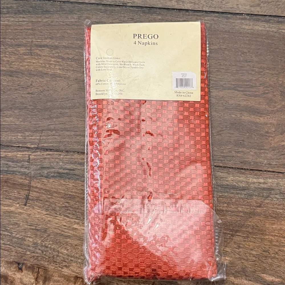 Damask Napkins~Prego~18x18 Orange Rust~Set of 4